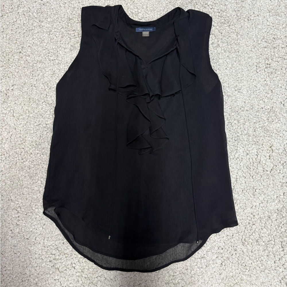 Tommy Hilfiger Black Ruffle Blouse